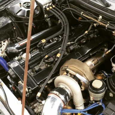 @mamotorsports with @repostapp swapped that we recently finished up. New @fullracemotorsports manifold built downpipe, intake, and catch can. All plumbed with @xrpracing hose and fittings
