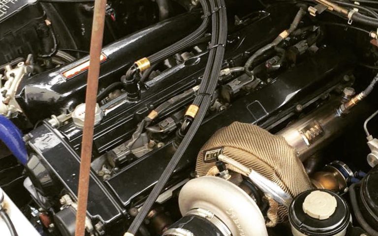 @mamotorsports with @repostapp swapped that we recently finished up. New @fullracemotorsports manifold built downpipe, intake, and catch can. All plumbed with @xrpracing hose and fittings