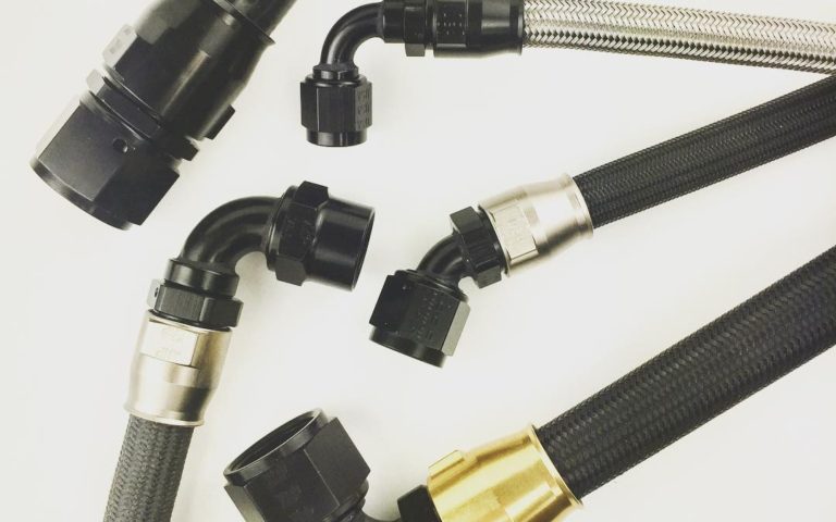 Race Reusable Hose Ends for field assembly without a crimping machine. Straight and Full-Swivel or Fixed angled tube ends are Black with a choice of sockets in Black, Gold or Super Nickel. XRP ProPLUS and ProPLUS Xtreme Racing Hose, smooth bore PTFE tube that is highly flexible and available in four braids and covering of XM Black Monofilament, XS Stainless, XK Aramid and XKS Aramid braid with a thin Black Silicone extruded cover. No flow restrictive internal convolutions just high flowing smooth PTFE that is compatible with all fuels and oils in racing