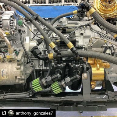 @anthony_gonzales7 …… @radiumengineering dual catch can installed. It was a tight squeeze but @xrpracing came clutch on the 90 degree tight radius male adapters 👌🏽 Now I have install the radiator and cover all this ballerness  Thanks @anthony_gonzales7 @dc5stormtrooper … always great to repost great photos of XRP products in application use