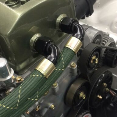 HS79 Green smooth bore Silicone, PTFE and Nomex braid hoses  flowing Fluid Horsepower!!! See us @SEMAshow Peninsula 24235.
Photo credit to @rywire_motorsport_electronics #🚫convolutions (Nomex is a trademark of DuPont)