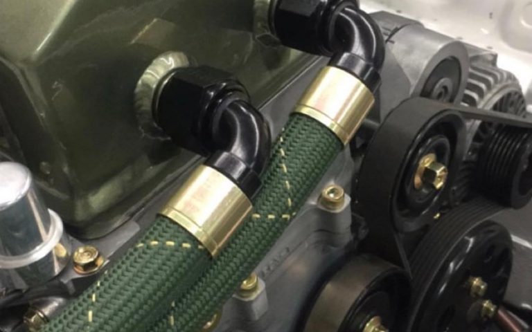 HS79 Green smooth bore Silicone, PTFE and Nomex braid hoses  flowing Fluid Horsepower!!! See us @SEMAshow Peninsula 24235.
Photo credit to @rywire_motorsport_electronics #🚫convolutions (Nomex is a trademark of DuPont)