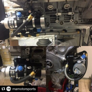 Thanks for the Race Hose shots on this post @mamotorsports
Completed a dry sump system on this pan we had to modify for a customer. This was a blank pan we drilled and tapped all the bosses, modified the front cover, mounted the pump, fabricated a windage tray, then plumbed with @xrpracing Hoses and fittings. Getting boxed up and heading out to the customer #🚫convolutions