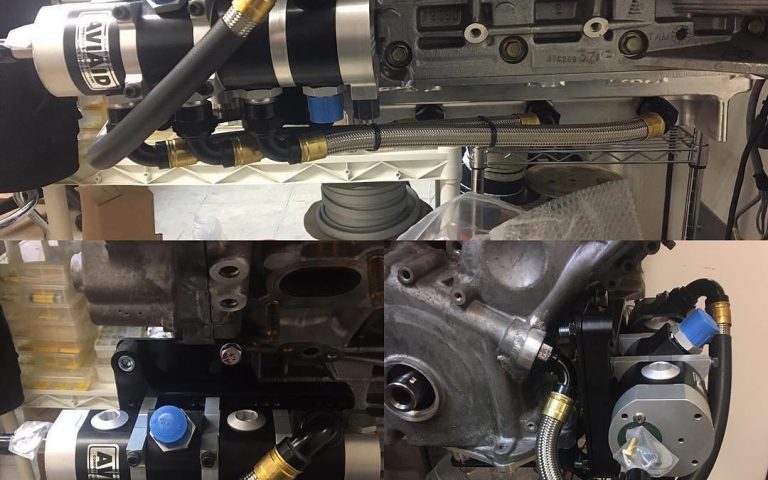 Thanks for the Race Hose shots on this post @mamotorsports
Completed a dry sump system on this pan we had to modify for a customer. This was a blank pan we drilled and tapped all the bosses, modified the front cover, mounted the pump, fabricated a windage tray, then plumbed with @xrpracing Hoses and fittings. Getting boxed up and heading out to the customer #🚫convolutions