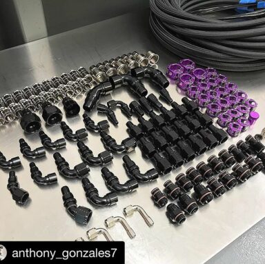 @anthony_gonzales7 ・・・Nice Pic! Thanks for the IG Post Anthony! 
@therealcbb going with @xrpracing  Race crimp hydraflow clamshell hose ends, ProPlus PTFE smooth bore hose with XM XtraTemp Monofilament braid. Using Race Crimp RC Super Nickel SN crimp collars. Now this is how you plumb a car the right way