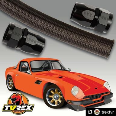 @trextvr with @holland_comm @bill_holland_carguy ・・・
Getting ready to plumb the cooling system on T-Rex, a restomod 1974 TVR 2500M that’s powered by a 5.0L Ford DOHC Coyote engine. The AN-20 radiator hose and fittings are from @xrpracing . T-Rex will compete in Optima Ultimate Street Car, SCCA Solo, autocross, NHRA drag and SCTA speed trials.The build is being covered on www.Turnology.com.manufacturing tvr_unofficial_blog