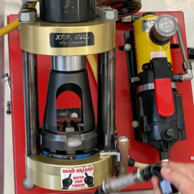 A little quick production today… Crimping is Easy! One of the original crimper models still going strong daily at XRP PTFE Stainless and Hose Ends