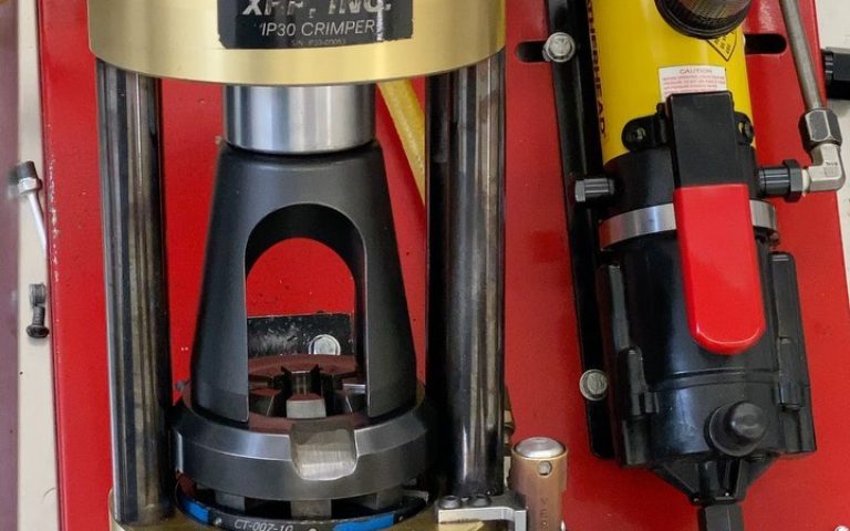 A little quick production today… Crimping is Easy! One of the original crimper models still going strong daily at XRP PTFE Stainless and Hose Ends